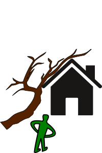 Icône d'un arbre sur une maison